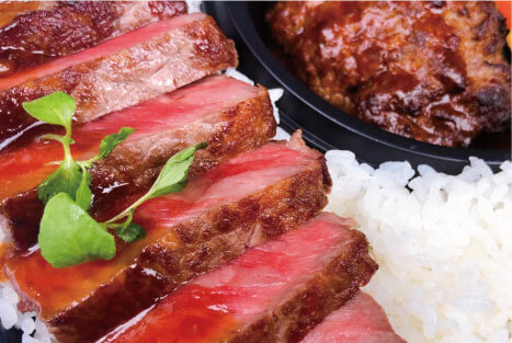 神戸牛ハンバーグと国産サーロインステーキ